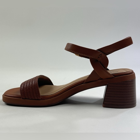 Clarks Jaylan Ray Brown Tan Leather Womens Block Heel Sandals Strappy 26181661 - Picture 3 of 9
